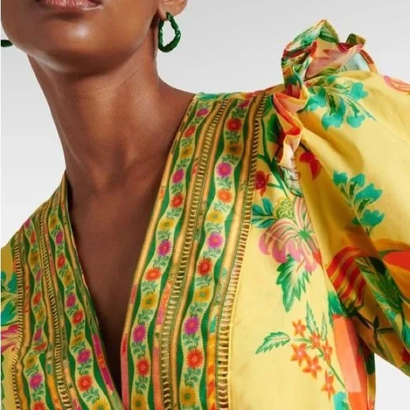 NWT Farm Rio Delicate Fruit Garden Yellow Minidress Small - Picture 4 of 12